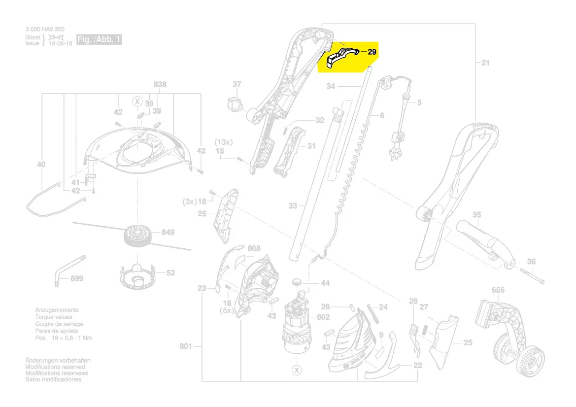 gachette commande interrupteur réf. 2 609 005 972 Bosch
